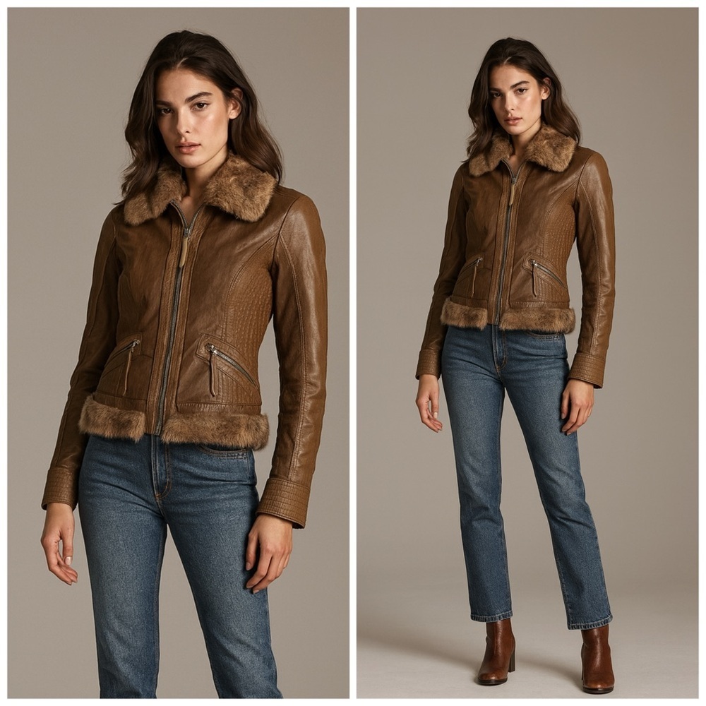 Cache olive Vintage Goat leather jacket size 2​​